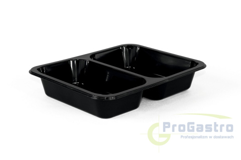 Pojemnik obiadowy do zgrzewu dwudzielny czarny 50 sztuk 227x178x50 mm Pojemnik obiadowy do zgrzewu dwudzielny czarny 50 sztuk 227x178x50 mm