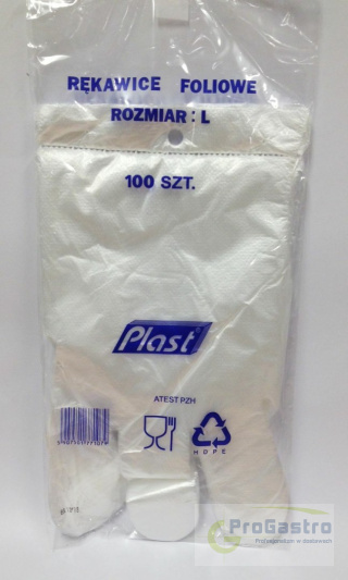 Rękawice Foliowe 100 sztuk HDPE Rozmiar L