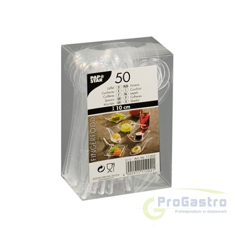 Łyżeczki fingerfood plastikowe 10 cm przezroczyste 50 sztuk jednorazowe Łyżeczki fingerfood plastikowe 10 cm przezroczyste 50 sztuk jednorazowe