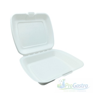 Pojemnik obiadowy menu box z pulpy trzciny cukrowej 1-komorowy 230×205 mm 50 szt.