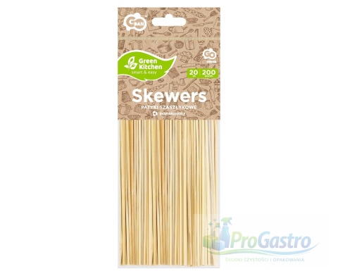 Patyczki do szaszłyków drewniane Eko 20 cm 200 sztuk