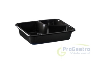 Pojemnik 227x178x50 mm dwudzielny Colt obiadowy do zgrzewu czarny 50 sztuk