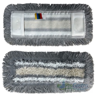 Nakładka do mopa płaskiego DUO 40 cm bawełna kieszeń / klips