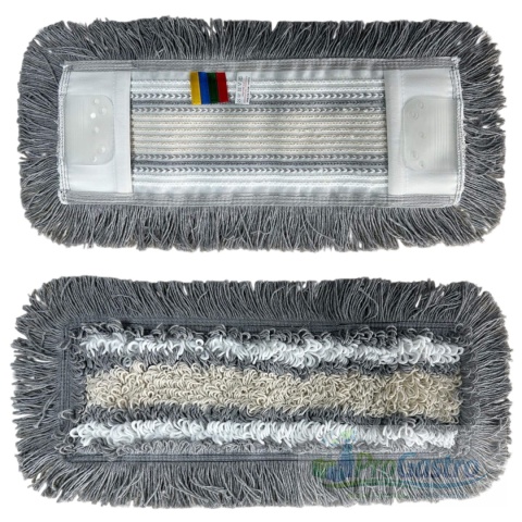 Nakładka do mopa płaskiego DUO 40 cm bawełna kieszeń / klips