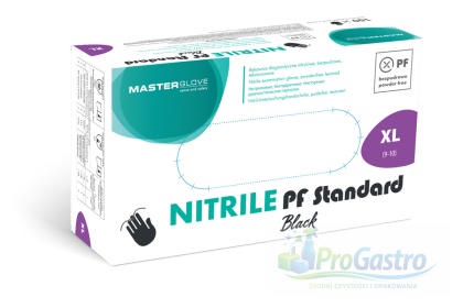 Rękawice nitrylowe czarne XL Master Glove bezpudrowe jednorazowe 100 szt.