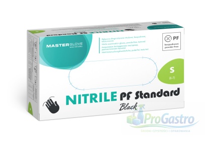 Rękawice nitrylowe czarne Master Glove S bezpudrowe jednorazowe 100 szt.