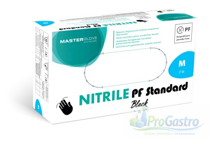 Rękawice nitrylowe czarne Master Glove M bezpudrowe jednorazowe 100 szt.