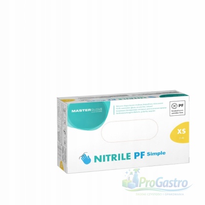 Rękawice nitrylowe niebieskie Master Glove XS bezpudrowe 100 szt.