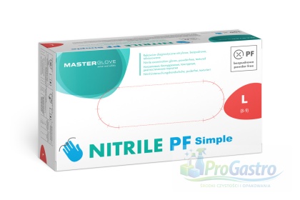 Rękawice nitrylowe niebieskie Master Glove L bezpudrowe jednorazowe 100 szt.