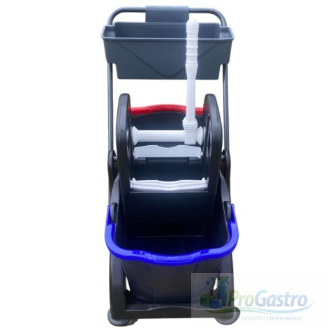 Wózek do sprzatania 2 wiaderka 25 l z wyciskarką i pólką